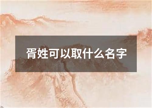 胥姓可以取什么名字