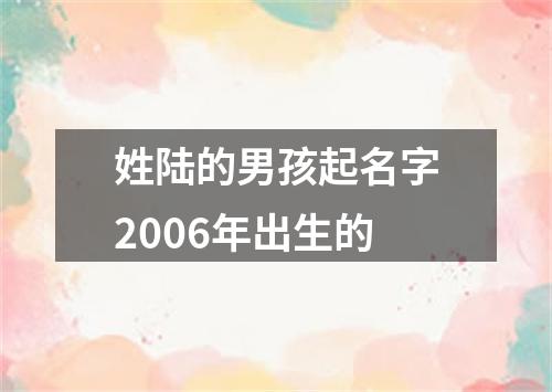 姓陆的男孩起名字2006年出生的