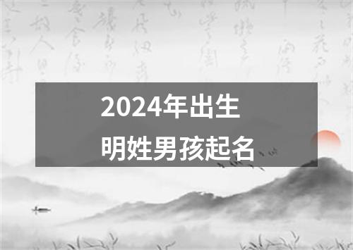 2024年出生明姓男孩起名