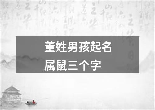 董姓男孩起名属鼠三个字