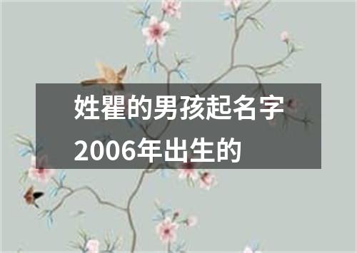 姓瞿的男孩起名字2006年出生的