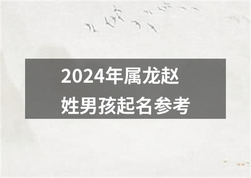 2024年属龙赵姓男孩起名参考