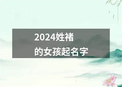 2024姓褚的女孩起名字