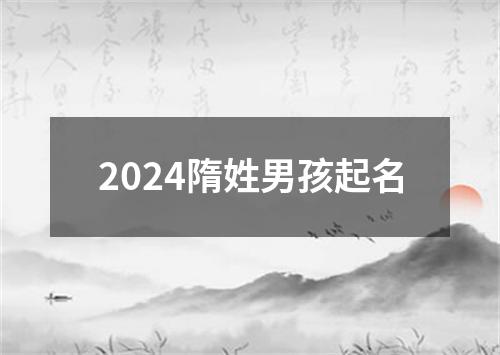 2024隋姓男孩起名