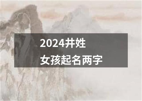 2024井姓女孩起名两字