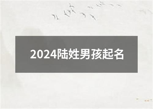 2024陆姓男孩起名