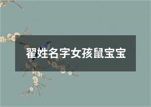 翟姓名字女孩鼠宝宝