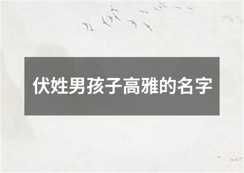 伏姓男孩子高雅的名字