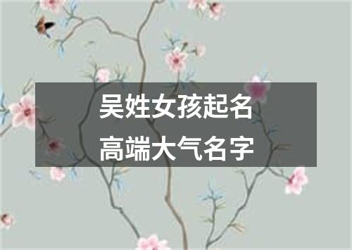 吴姓女孩起名高端大气名字