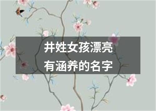 井姓女孩漂亮有涵养的名字