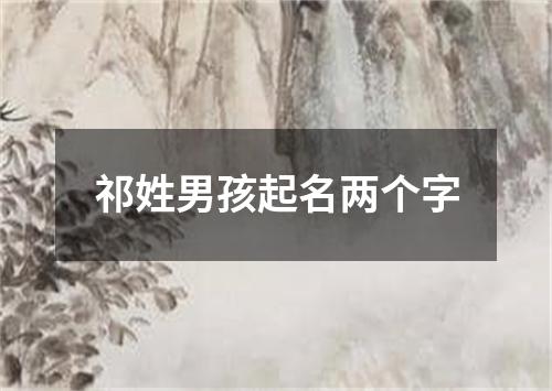 祁姓男孩起名两个字