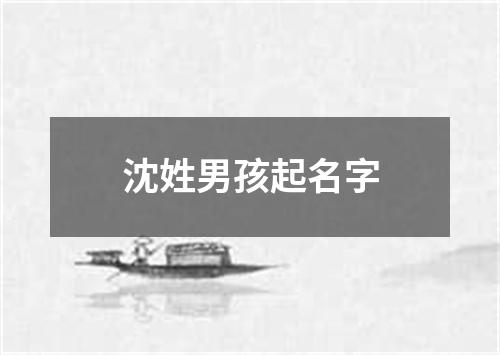 沈姓男孩起名字