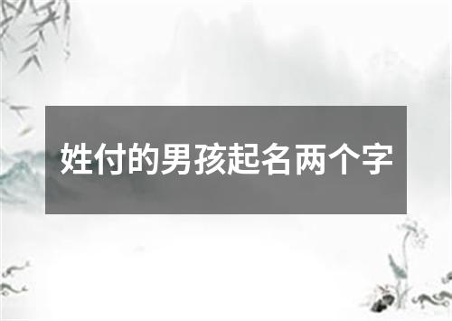 姓付的男孩起名两个字