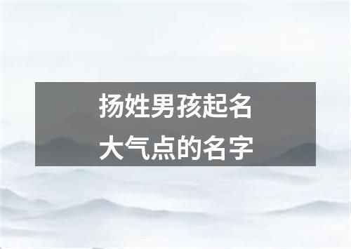 扬姓男孩起名大气点的名字