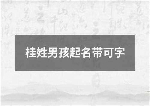 桂姓男孩起名带可字