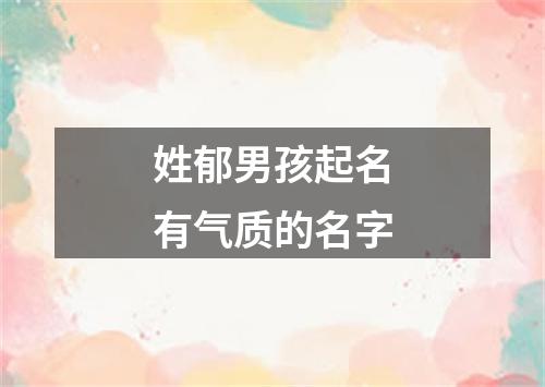 姓郁男孩起名有气质的名字