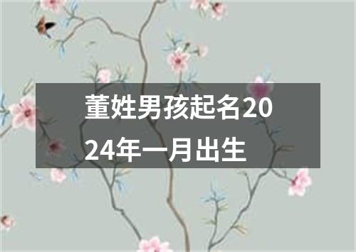 董姓男孩起名2024年一月出生