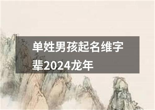 单姓男孩起名维字辈2024龙年