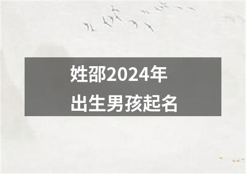 姓邵2024年出生男孩起名