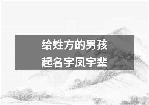 给姓方的男孩起名字凤字辈