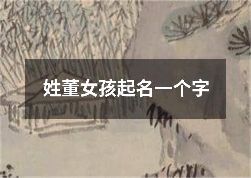 姓董女孩起名一个字