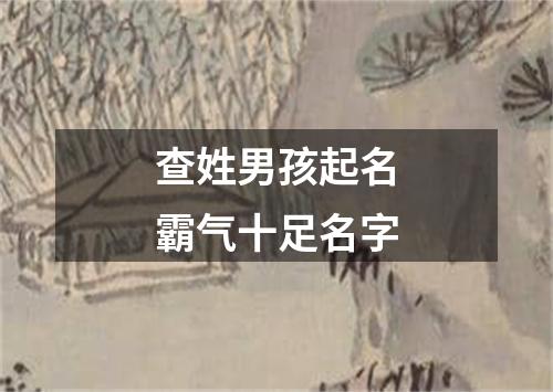 查姓男孩起名霸气十足名字