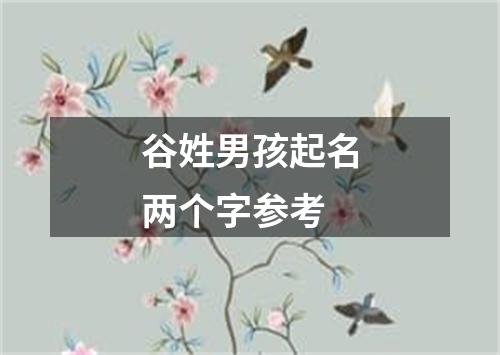 谷姓男孩起名两个字参考