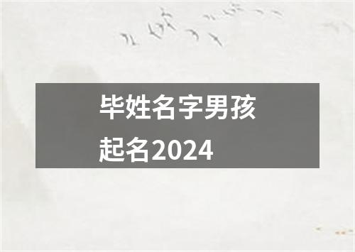 毕姓名字男孩起名2024