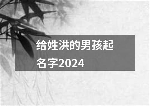 给姓洪的男孩起名字2024