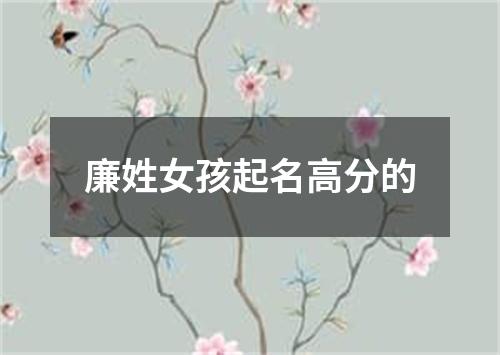 廉姓女孩起名高分的