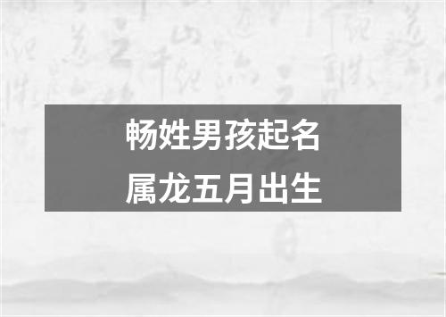 畅姓男孩起名属龙五月出生