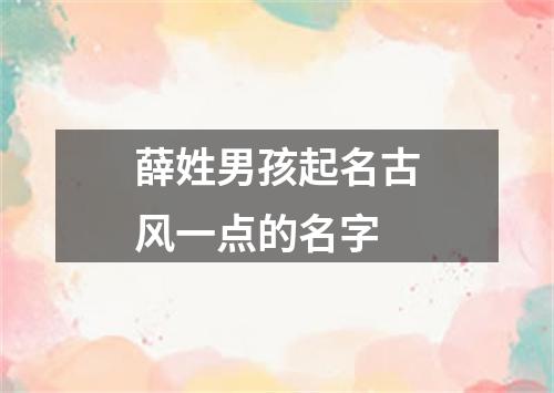 薛姓男孩起名古风一点的名字