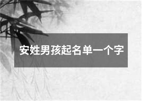 安姓男孩起名单一个字