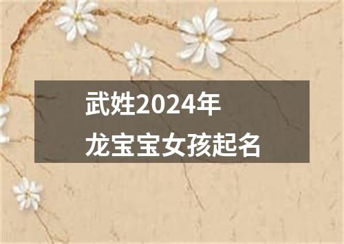 武姓2024年龙宝宝女孩起名