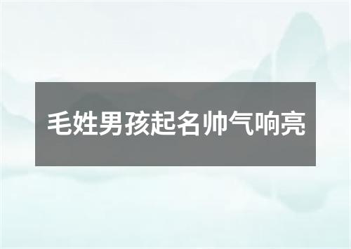 毛姓男孩起名帅气响亮