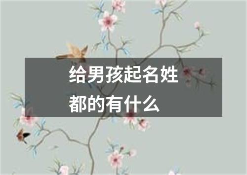 给男孩起名姓都的有什么