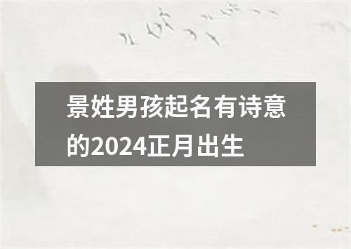 景姓男孩起名有诗意的2024正月出生