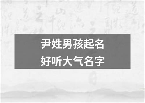 尹姓男孩起名好听大气名字