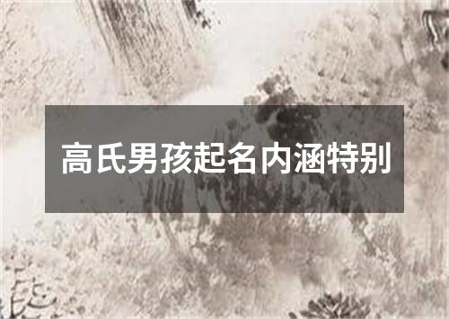 高氏男孩起名内涵特别