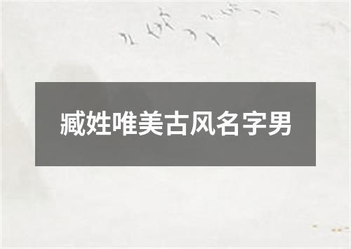 臧姓唯美古风名字男