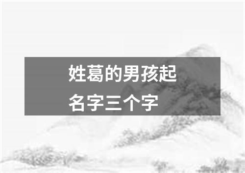 姓葛的男孩起名字三个字