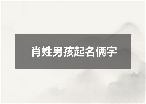 肖姓男孩起名俩字