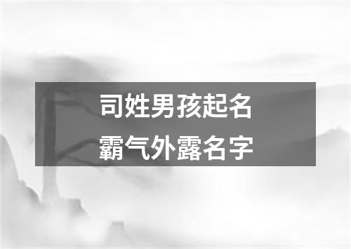 司姓男孩起名霸气外露名字