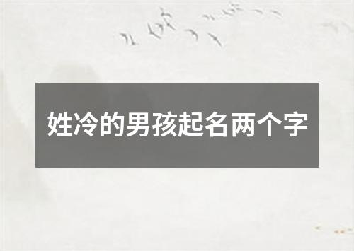 姓冷的男孩起名两个字