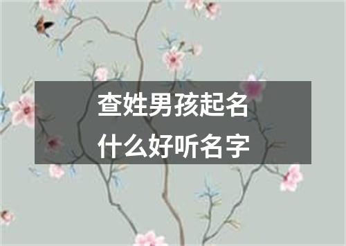 查姓男孩起名什么好听名字