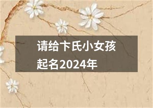 请给卞氏小女孩起名2024年