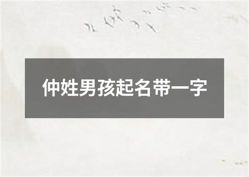 仲姓男孩起名带一字