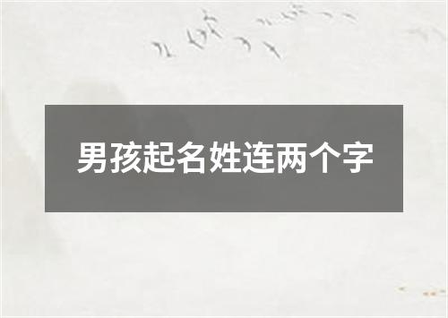 男孩起名姓连两个字