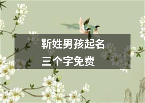 靳姓男孩起名三个字免费