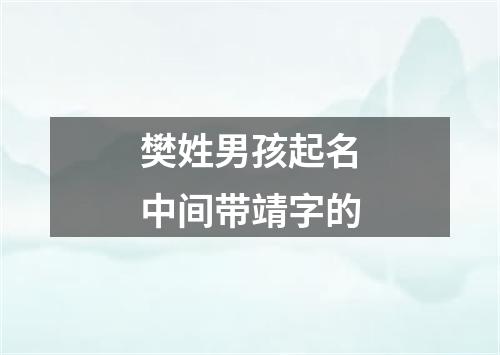 樊姓男孩起名中间带靖字的